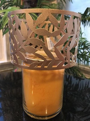Yankee Candle Shade Topper Medium Large Jar Candle Olive Tendril Gold Bronze - Image 1 of 4