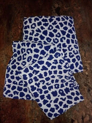 3pc IKEA Kvastfibbla F/Q Blue Leopard Print Duvet Cover & Pillowcases 83x82" - Image 1 of 4