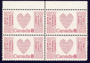Canada sc#560 United Nations World Health Day, Block of 4, F paper, Mint-NH - Picture 1 of 2