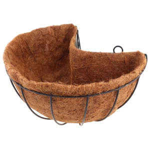 Coconut Palm Flowerpot Hanging Basket 10 Inch Resin and Iron Hangings Planter - Picture 1 of 8