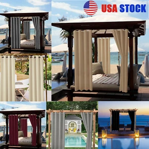 1/2 Panel Outdoor Terrasse Fenstervorhang Wasserdicht Verdunkelung Thermoisoliert - Bild 1 von 70