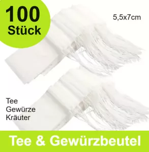 100x feine Teebeutel leer Tee Gewürze Kräuter Teetüte Beutel Sieb Vlies Gewürze - Bild 1 von 5