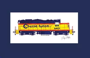 Chessie System (WM) GP9 #6401 11"x17" impresión mate firmada por Andy Fletcher - Imagen 1 de 1