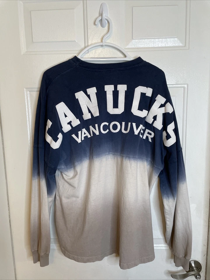 Vancouver Canucks Men’s Sz M NHL  Lng Slv Shirt -Decal Blu- Gry  - Image 1 of 4