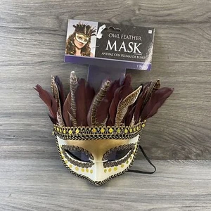 Owl Feather Eye Mask Halloween Cosplay Costume Masquerade Dress Up - Picture 1 of 10
