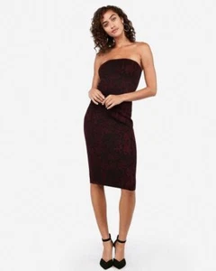 Express Negin Mirsalehi High Waisted Snakeskin Print Sweater Pencil Skirt S - Picture 1 of 4