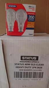 PROPER LIGHT BULBS. 12 X 40 WATT CLEAR BULBS B22 FITTING. FREE P&P!!! - Picture 1 of 1