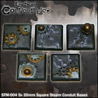 LAST STAND CONVERTIBLES BITS STEAMPUNK - 5x 20mm SQUARE STEAM CONDUIT BASES