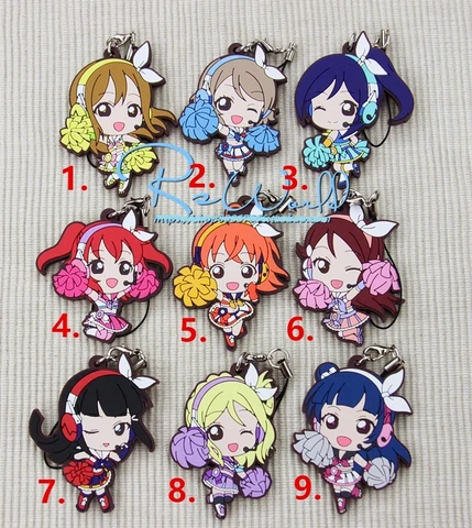 Anime Love Live! Lovelive! Sunshine aqours Rubber Strap Phone Charm Keychains Cover