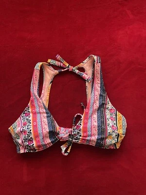 Top de bikini Xhilaration para mujer multicolor acolchado cierre trasero forrado floral talla: L Foto 1 de 4