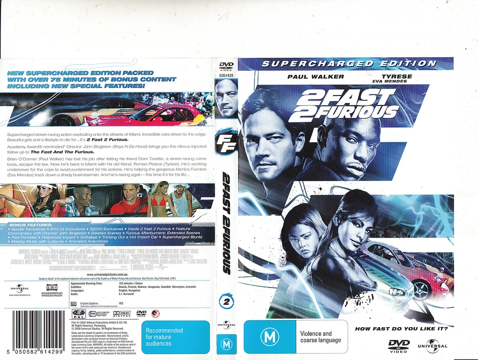 2 Fast 2 Furious-2003-Paul Walker-Movie-DVD - Image 1 of 1