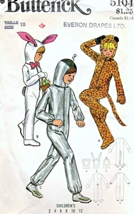 Butterick 5104 Vintage Child's Spaceman, Bunny, Leopard Costume Sewing Pattern - Bild 1 von 2