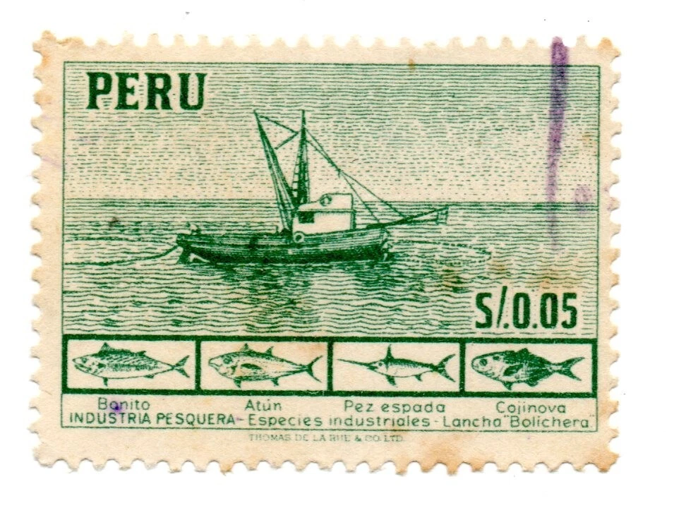 Perú 1952, Fishing Industry, various specimens, green, 5 cents, accept offers 2 - Image 1 of 1