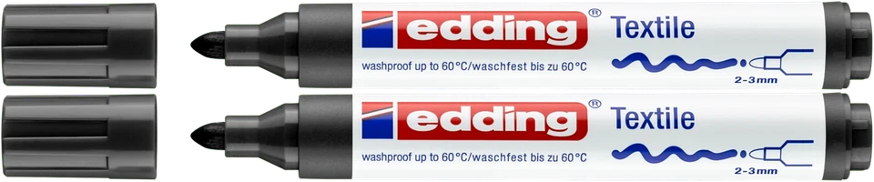 2x edding 4500 Textilmarker schwarz - Bild 1 von 1