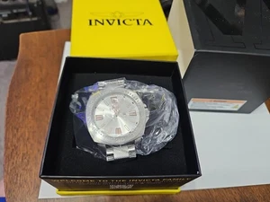 NEW INVICTA Mens SPEEDWAY 46mm Quartz Silver Dial DATE Silver Tone SS Watch - Picture 1 of 5