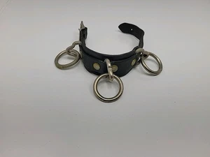 Pulsera de cuero de la era Y2k anillos góticos negros góticos vintage cierre de hebilla de bondage - Imagen 1 de 4