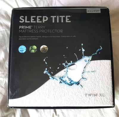 Protector de colchón impermeable Malouf Sleep Tite Prime Terry tamaño doble nuevo Foto 1 de 4