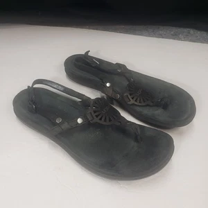 UGG Ayden Damen-Riemensandalen schwarz Leder verstellbar Fersenriemen Größe 6,5 - Bild 1 von 9