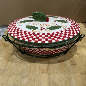 Temp-tations by Tara "Winter Stechpalme" 2 Quart 4 Stück Auflaufform Halter Weihnachten * - Bild 1 von 15