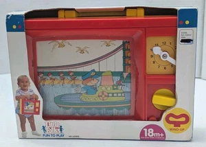 Vintage Little Folks Wind Up Screen Music Box TV  Sealed - Picture 1 of 3