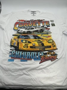 C6R Corvette Racing White Cotton T-Shirt XL Chevrolet Racing Shirt - Picture 1 of 7