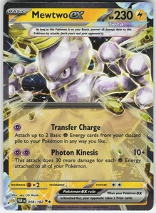 Mewtwo ex Double Rare SV04: Paradox Rift 058/182 LP-NM - Picture 1 of 2