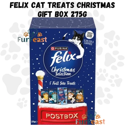 PURINA FELIX FELIX Cat Treats Christmas Gift Box 275g | 5 Variety Bags Festive Mix