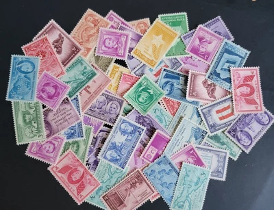 U.S. Stamps All 1940's Mint NH Commemoratives – 30+ No Duplicates! - Image 1 of 4