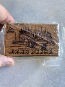 John Deere LOG SKIDDER Wooden Laser Belt Buckle Forestry   Sealed NIB - Picture 1 of 4