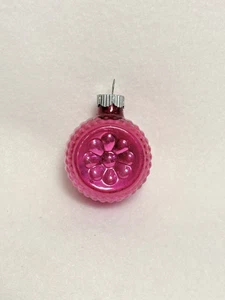 VTG Shiny Brite Hot Pink Double Indent Glass Ornament Bumpy Christmas 5-cent Cap - Picture 1 of 6