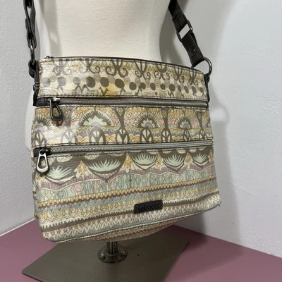 Sakroots Crossbody Bag Purse Artist Circle Pastel Boho Cottagecore Floral - Image 1 of 4