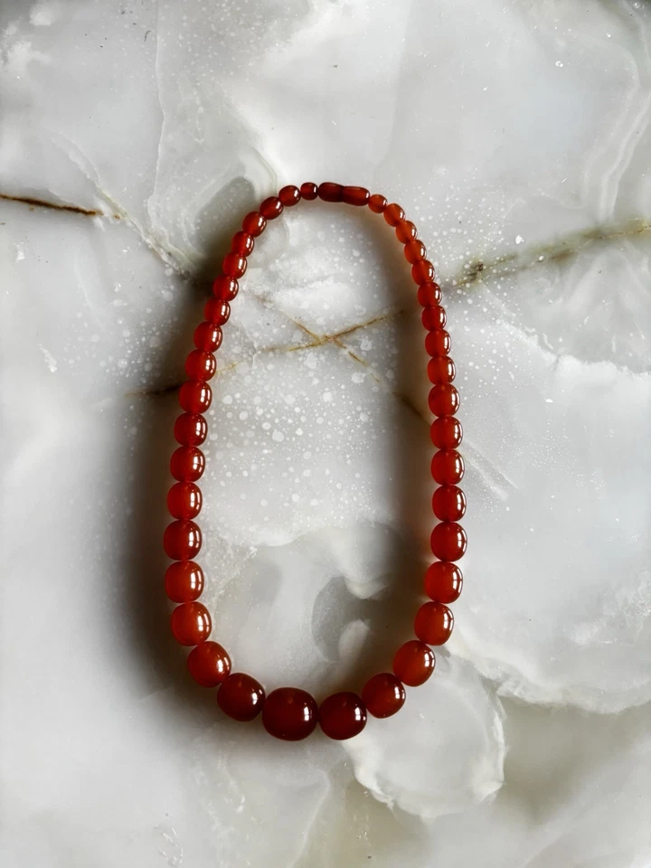 Vintage-Bernsteinkette Butterscotch-Honig-Oliven 69g 60cm - Bild 1 von 4