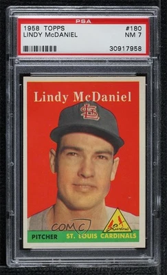 1958 Topps Lindy McDaniel #180 PSA 7 - Image 1 of 2