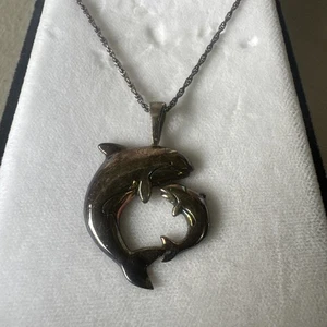 Collar de plata de ley - Colgante animal familiar orca KABANA 18" - Imagen 1 de 3