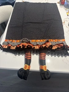 Halloween Embellished Kitchen Towel Witch Legs  21” X 28” Tea Towel Dish Towel - Picture 1 of 16
