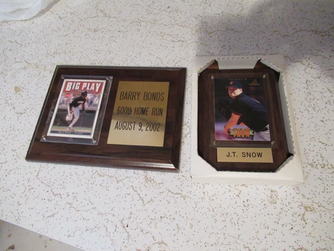 San Francisco Giants baseball Barry Bonds & J.T. Snow plaques Cover
