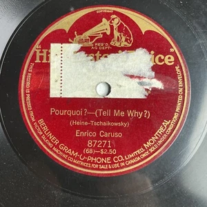 10" 78 U/min - Enrico Caruso - Pourquoi ? Tell Me Why? / HMV 87271 - Bild 1 von 3