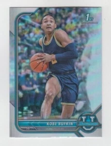 Kobe Bufkin 2021-22 NOVATO UNIVERSITARIO BOWMAN REFRACTOR CROMO #27 MICHIGAN - Imagen 1 de 1