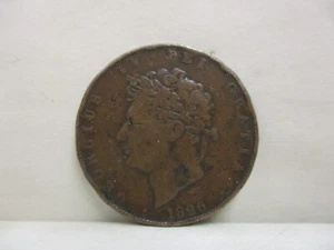 1826 Great Britain England UK 1/2 Half Penny World Copper Coin George IV KM# 692 - Picture 1 of 8