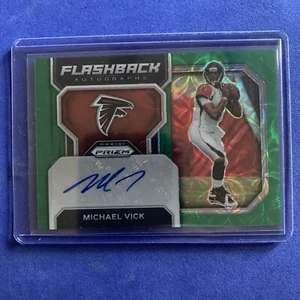 2022 Panini Prizm Michael Vick Flashback Green Scope Auto /75 Atlanta Falcons - Picture 1 of 3