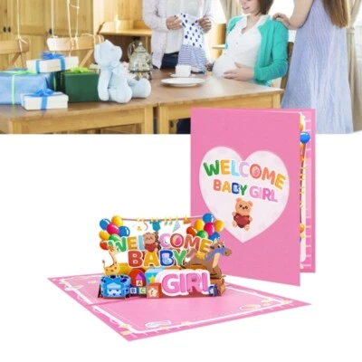 Elegant New Baby Announcement 3D Popup Card For Congratulatory Wishes - Image 1 of 4
