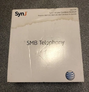 AT&T SynJ SB67148 Black SMB Telephony Digital 4 Line Cordless Deskset Telephone - Zdjęcie 1 z 3