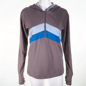 Chaqueta pulóver con capucha mediana Nike para mujer con rayas azules y grises - Imagen 1 de 10