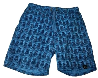 BAÑADOR/PANTALONES CORTOS IMPERMEABLES ORIGINALES VINTAGE ESTAMPADO PIÑA AZUL Hombre’s M Foto 1 de 4