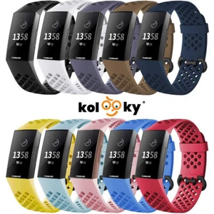 For Fitbit Charge 4 Strap 3 Replacement Band Breathable Silicone Small Large - Picture 1 of 13