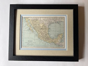 Mexico Antique Map Framed/Double Mat from the 1927 World Atlas SEE DESCRIPTION - Picture 1 of 3