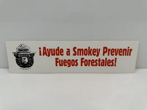 Vintage 1960’s Help Smokey Prevent Forest Fires Bear Bumper Sticker Spanish HTF - Picture 1 of 2