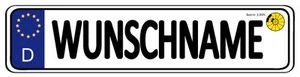 Namensschild im KFZ Kennzeichen Look +Pad versch.Größen - Bild 1 von 4