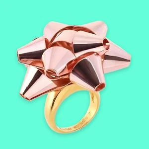 KATE SPADE ROSE GOLD BOURGEOIS BOW RING SZ 8 2+ DISCOUNT - Picture 1 of 14