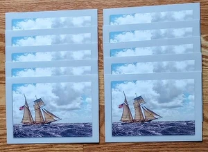 Stationery 10 Notecards Sailing Ship Lynx Approaching Hawaii Photo W. Woods 2017 - Imagen 1 de 8